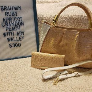 Brahmin Ruby Apricot Crandon Peach and Ady wallet
